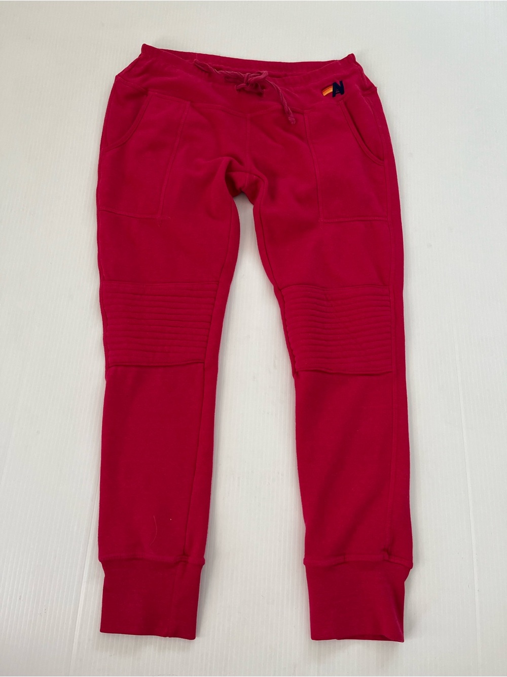 Aviator Nation Moto Drawstring Joggers Dark Pink Size Small - Picture 6 of 10